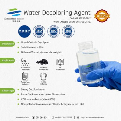 Water Decoloring Agent PolyDCD with Solid Content ≥50, Viscosity 30-1000, and PH 2.0-5.0 for Effective Wastewater Treatment